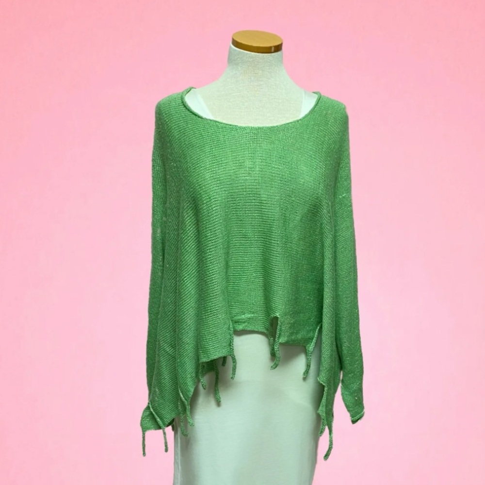 GRIZAS Draped Fringe Sweater